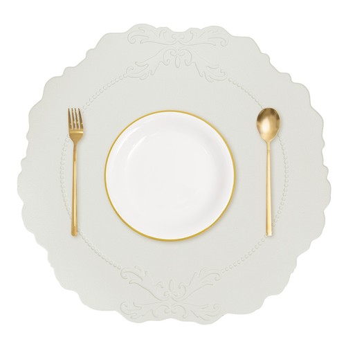 Leather round placemats - round,