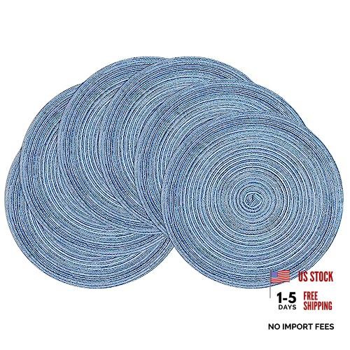 Round braided placemats set - round,