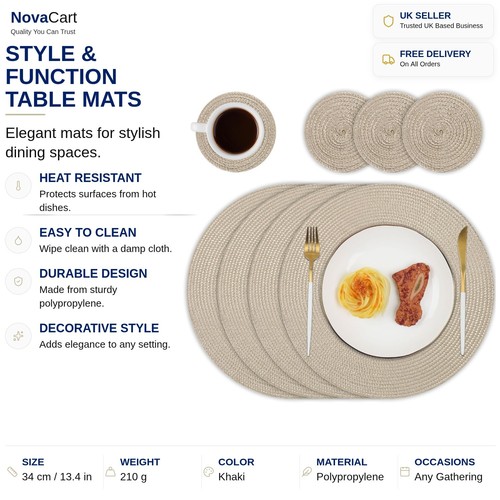 Round table mats - round,