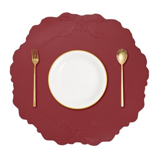 Leather round placemats - leather,