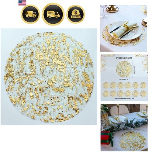 Gold placemats set round - of,