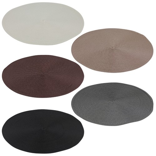 Round woven table placemats - round,