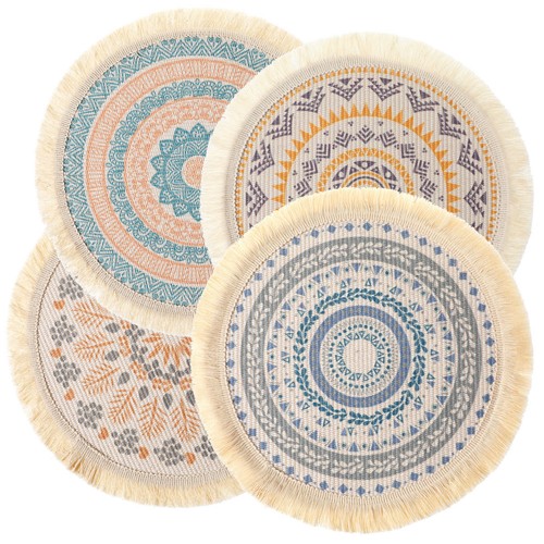 4pcs large round placemats - 4pcs,