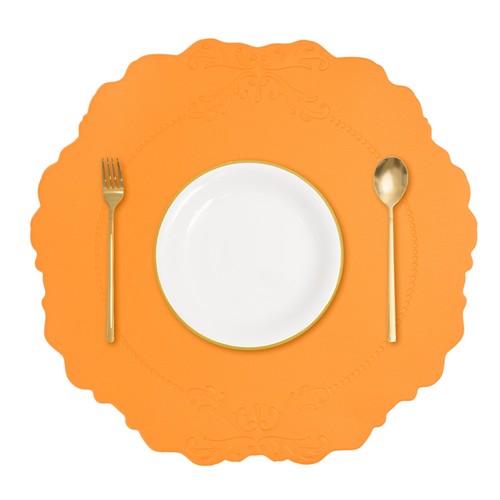 Leather round placemats - round,