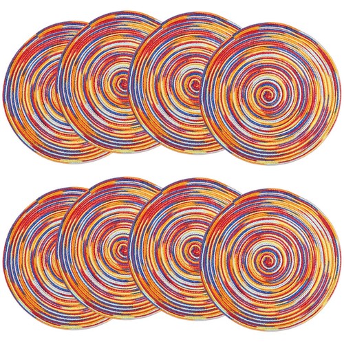 Colorful round placemats - colorful, set
