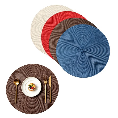 38cm round placemats washable - round,