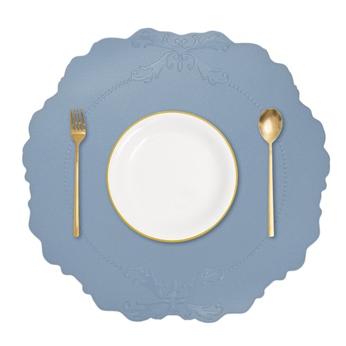 Leather round placemats - round,