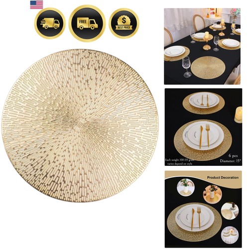 Round placemats gold - gold, metallic