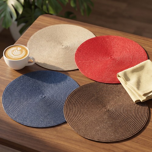 38cm round placemats braided - round,
