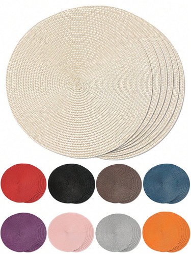 Pcs round woven - 6, placemats