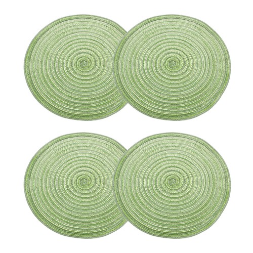 4pcs round braided placemats - round,