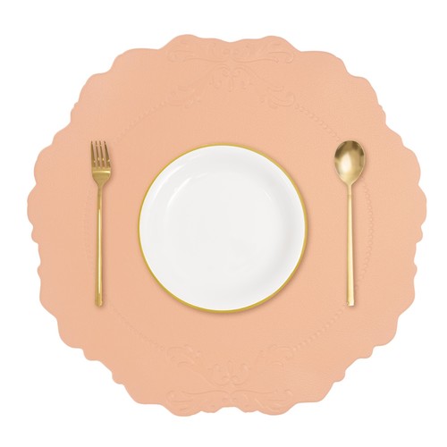 Leather round placemats - leather,