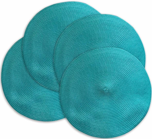 Dark teal round place - round, mats