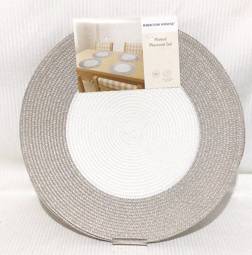 Round placemats woven grey - woven,